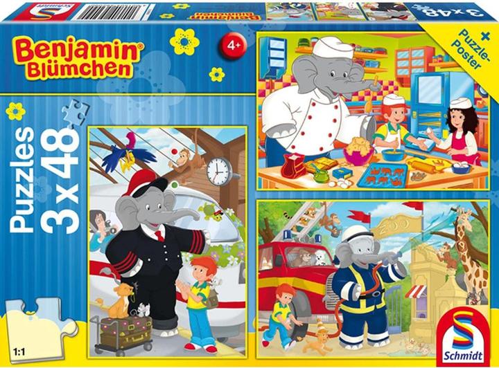 Image du produit Schmidt Spiele Benjamin Blümchen, En action 3x48 parties (144 pièces)