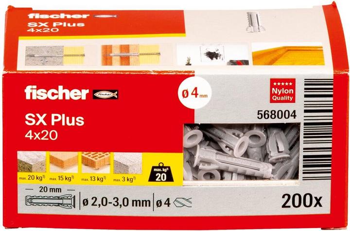 Immagine prodotto Fischer Cheville d'expansion SX plus 4 x 20 (200 pz.)