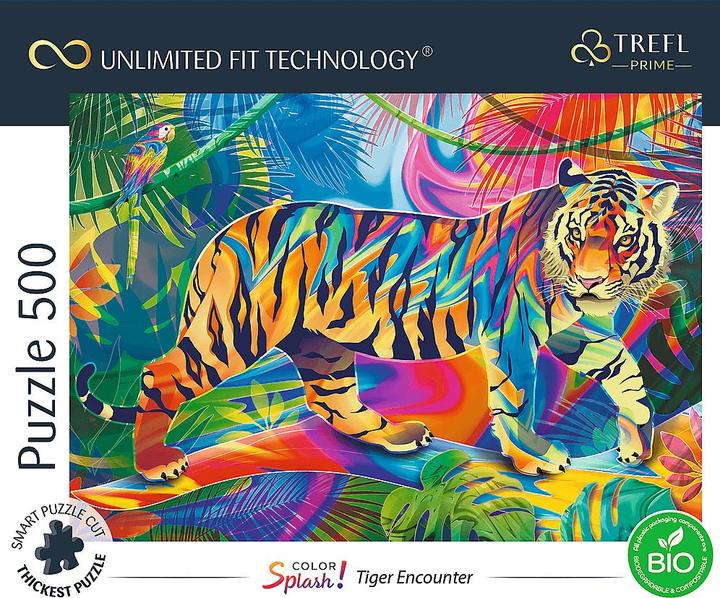Produktbild Trefl Puzzle 500 Color Splash: Tiger-Begegnung (500 Teile)