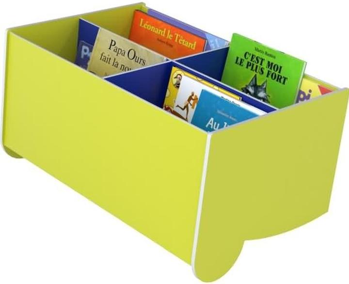 Paperflow Inclined plastic textbook box yellow green/blue