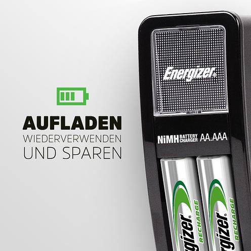 Immagine prodotto Energizer Ricarica Accu Mini (3 pz., AAA, 700 mAh, Batteria + Caricabatterie)