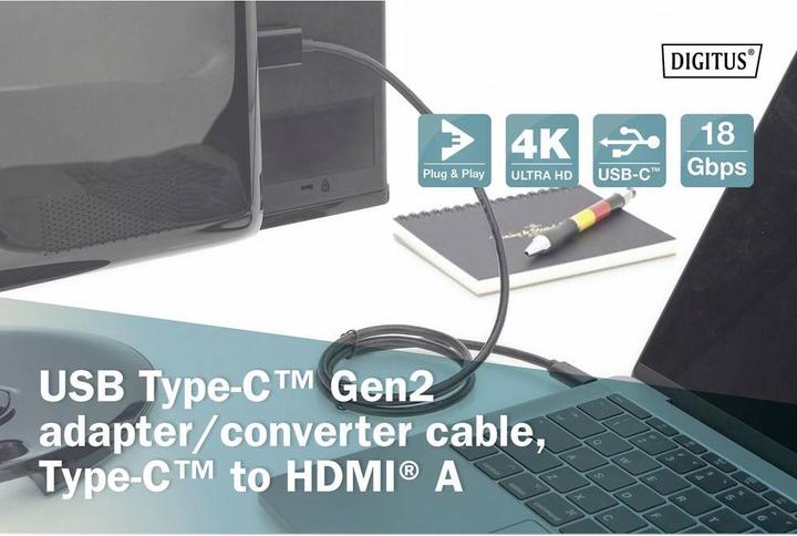 Produktbild Digitus USB Typ C — HDMI (Typ A) (5 m, HDMI)