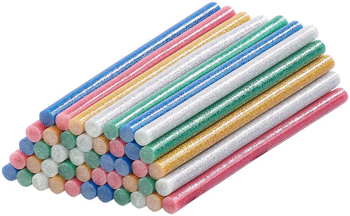 Image du produit AGT 50 bâtons de colle pour pistolets à colle chaude, 11 x 200 mm, paillettes colorées