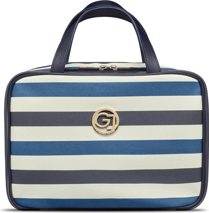 Immagine prodotto Cimi Gillian Jones - Borsa organizer per cosmetici con funzione di aggancio - Blu scuro/strisce bianche