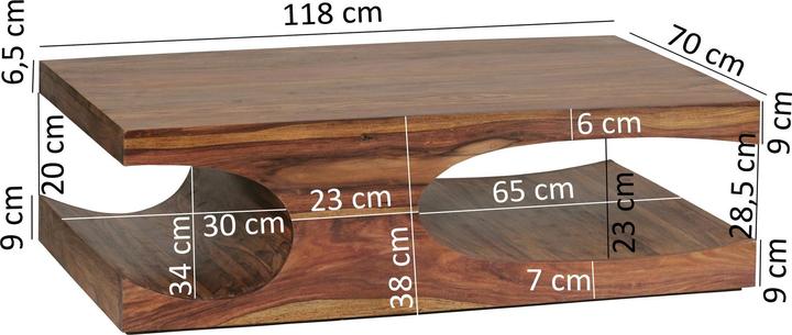 Actual product image FineBuy Coffee table (118 x 70 x 38 cm)