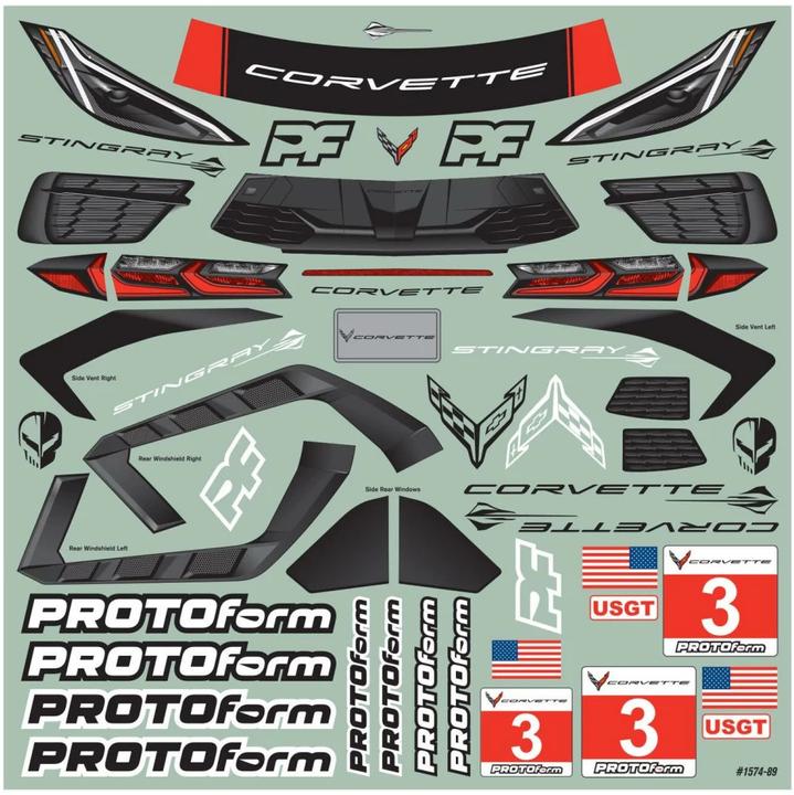 Actual product image Proline Body Chevrolet Corvette C8 unpainted, 1:10