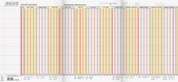 Immagine prodotto Agenda vacanze Leporello 2026 1070134006 DE/FR 65x30cm (Tedesco, Francese)
