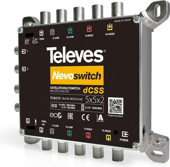Actual product image Televes Multiswitch 12,70cm (5") 2x16 NEVO-SCR dCSS kaska. MSU5216C (Multi switch)