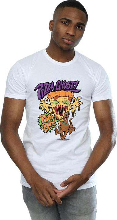 Actual product image Scooby Doo Mens Pizza Ghost Cotton T-Shirt (L)
