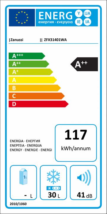 Label énergétique Zanussi ZFX 31401 WA (Autonome, 30 l)