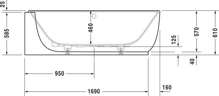 Produktbild Duravit Whirlwanne LUV 1850x950mm Ecke li 2 RS weiss Air-System (2 Pers.)