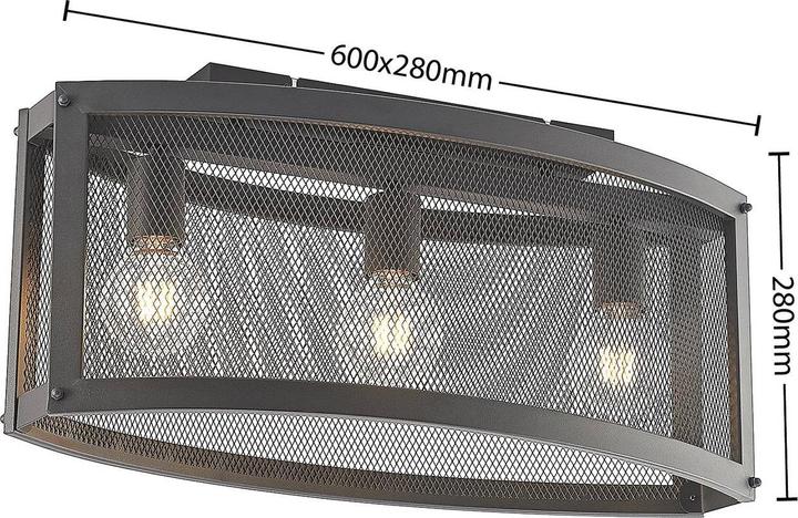 Actual product image Lindby Mizgin Ceiling Light with Grille 3 Flames (E27)