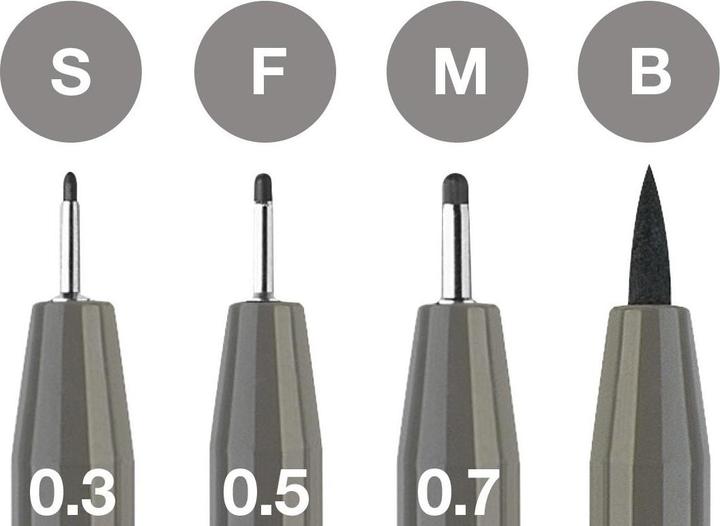 Actual product image Faber-Castell Ink pen PITT Artist Pen Gray, 4 pieces (Warm grey IV, 4 x)