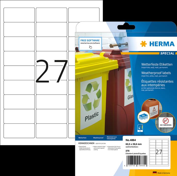 Produktbild HERMA Wetterfeste Inkjet Etiketten A4