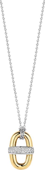 Actual product image Ti Sento Milano Necklace with pendant and zirconia gold-plated 3913ZY/45 (925 Sterling silver, 48 cm)