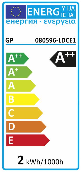 Energie-Label GP Lighting Lighting LED Mini Globus E27 2W (25W), Filament (E27, 1.20 W, 100 lm, 1 x, G)