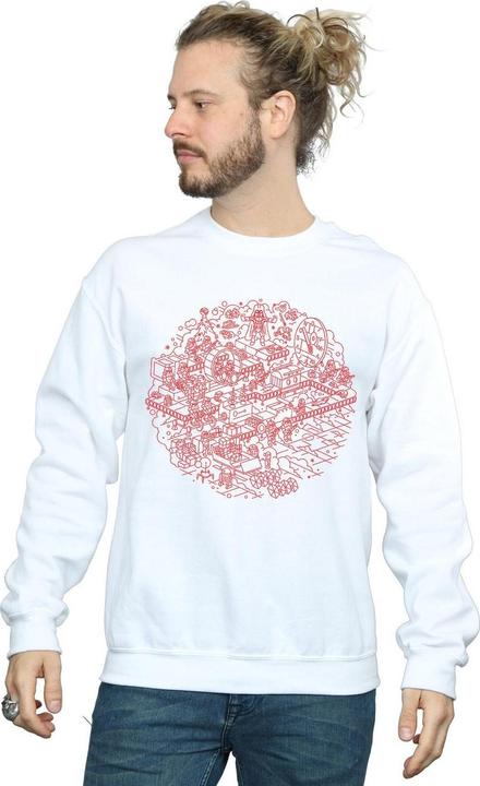 Actual product image Star Wars Mens Christmas Death Star Sweatshirt (M)