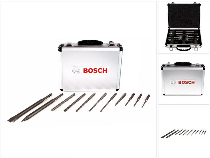 Actual product image Bosch Professional Zubehör Drill and chisel set SDS-Plus 11 pieces in case (5 mm, 6 mm, 7 mm, 8 mm, 10 mm, 12 mm)