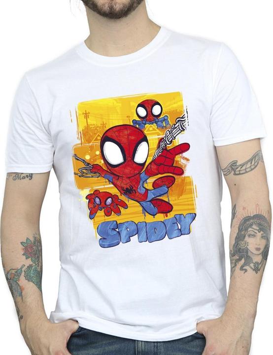 Actual product image Mens Spidey And His Amazing Friends Flying T-Shirt (XXL)