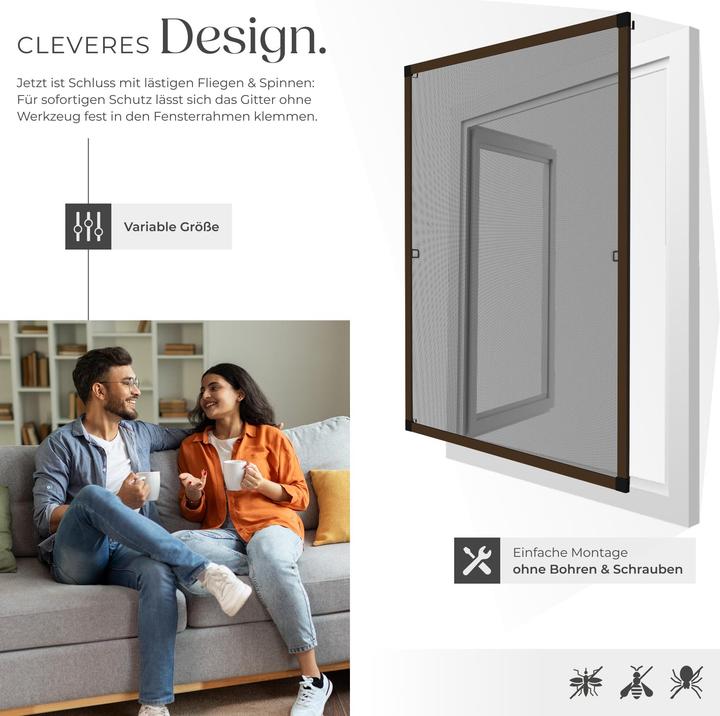 Actual product image tectake Fly screens for window frames (100 x 120 cm)