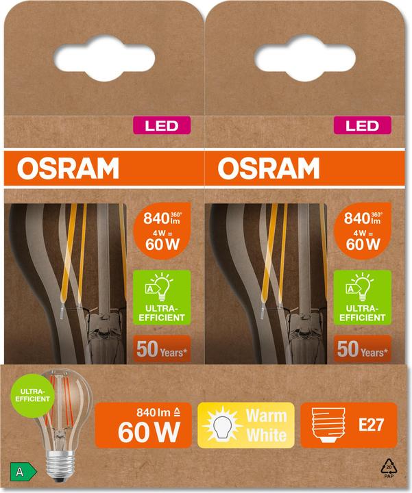 Actual product image Osram Led Filament Classic A (E27, 4 W, 806 lm, 1 x, A)