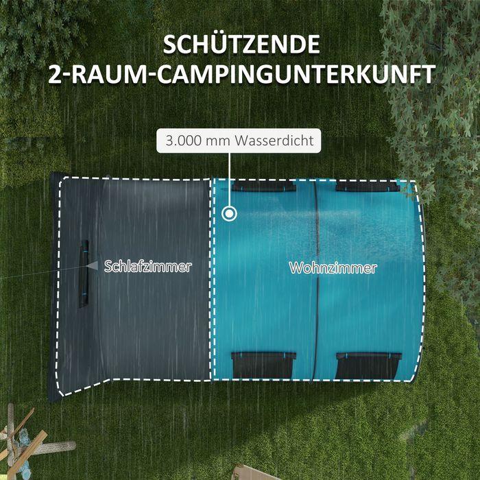 Actual product image Swisshandel24 Tunnelzelt Campingzelt für 6 Personen, 2 Räume, 3000mm Wassersäule (Tunnel tent, 6 persons)