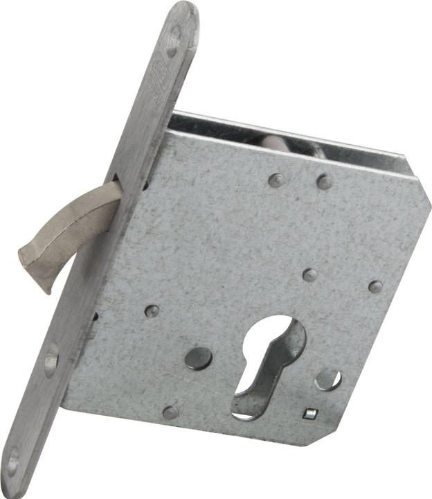 Produktbild Assa Abloy Schiebetürschloss m. vernickeltem Bogenriegel, PZ, DM 45, Stulp rund, Edelstahl