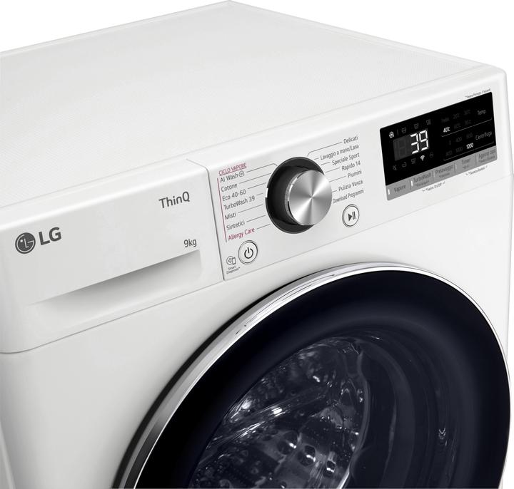 Actual product image LG F2R7S09TSWC Slim 9" front loading washing machine (9 kg, Left)