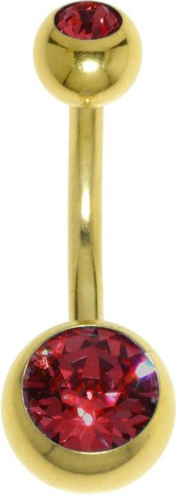 Produktbild Bijouteria Bauchpiercing (Chirurgenstahl 316L, PVD Beschichtung (goldfarbig), Premium Kristall)
