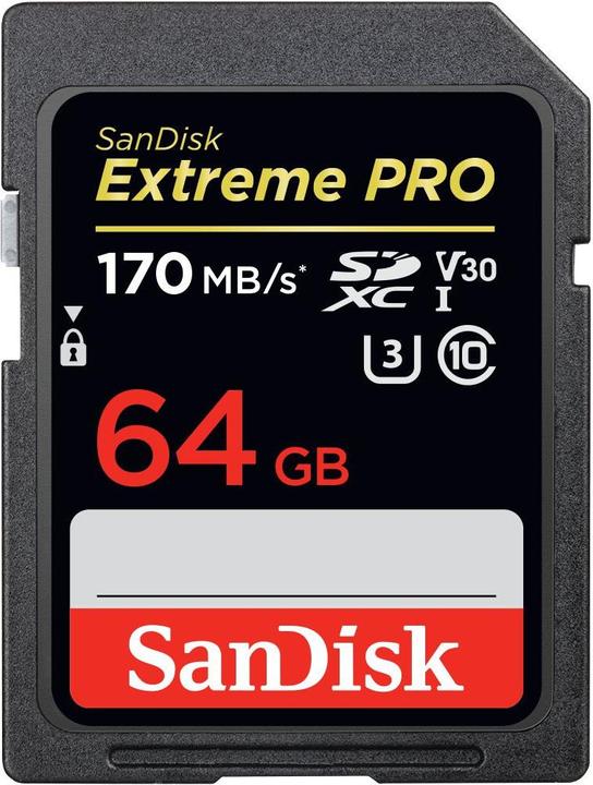 Actual product image SanDisk Extreme Pro SDXC U3 (64 GB, SDXC, U3, UHS-I)
