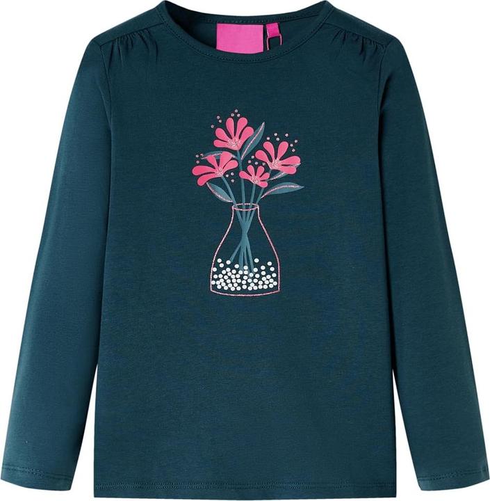 Image du produit VidaXL T-shirt manches longues enfant Vert foncé 92,Composition : 95% Coton (92)