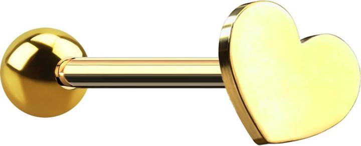 Actual product image Star Piercing Micro Barbell vergoldet mit Kugel und Herz (without brass, Surgical steel 316L)