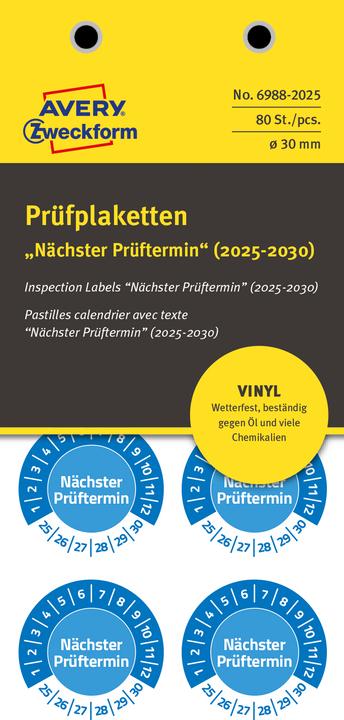 Produktbild Avery Prüfplaketten