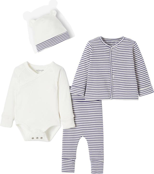 Produktbild Vertbaudet Bio-Kollektion: Mitwachsendes Baby-Set für Neugeborene, 4 Teile (80)