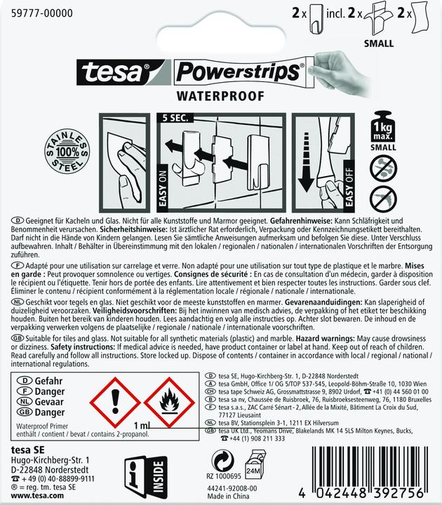 Produktbild tesa Powerstrips Waterproof Haken ZOOM