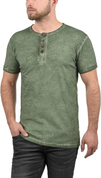 Immagine prodotto Solid Tihn T-Shirt A Maniche Corte Maglietta Da Uomo Con Collo Grandad In Cotone 100% (XL)