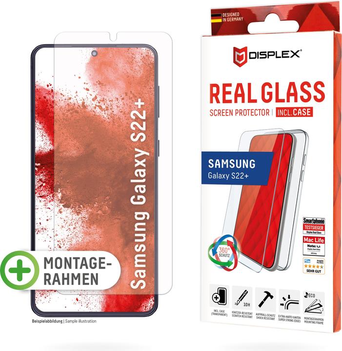 Actual product image Displex Real Glass, 2D Panzerglas + Handyhülle (1 Piece, Samsung Galaxy S22+)