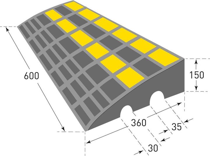 Actual product image Moravia MORION Kerb Ramp Rubber 360 x 600 x 150 mm