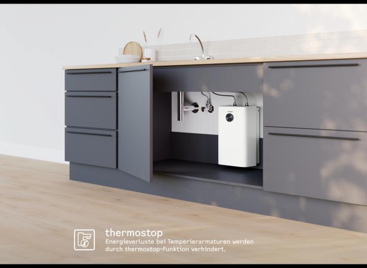 Actual product image Stiebel Eltron UFP 5 Trend small cylinder with plug, thermostop, under-sink boiler 5 l low pressure, 2 kW