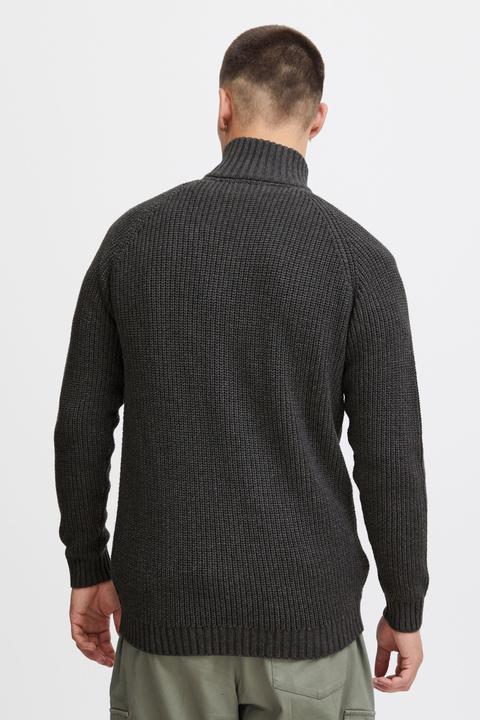 Actual product image Solid Xenos Men's Cardigan Chunky Knit Jacket With Funnel Neck Made Of 100% Cotton (XL)