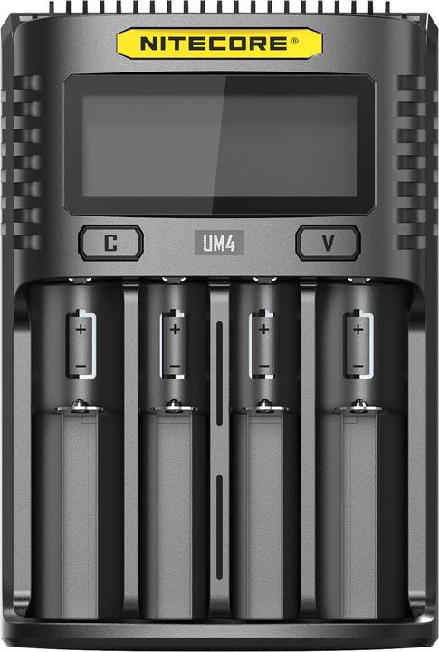 Nitecore Caricatore USB UM4 (1 pz., 14500, 16340, 18650, Batteria + Caricabatterie)