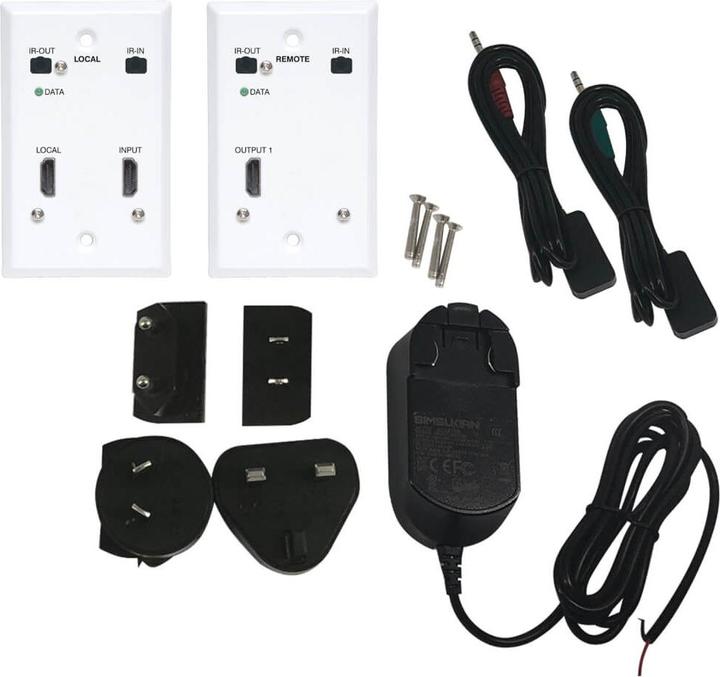 Immagine prodotto Eaton Kit estensore HDMI su Cat6 Wallplate 4K 60Hz 4:4:4 IR PoC HDR HDCP 2.2 230ft. 70.1m (HDMI, 3.40 cm)