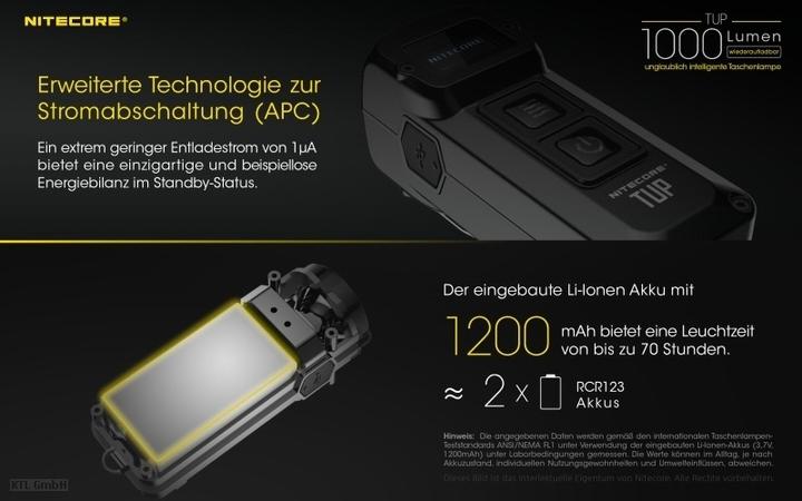 Actual product image Nitecore TUP - black (7.03 cm, 1000 lm)