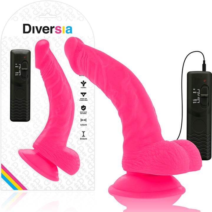Produktbild Diversia Flexibler Vibrierender Dildo 21,5 cm - Lila