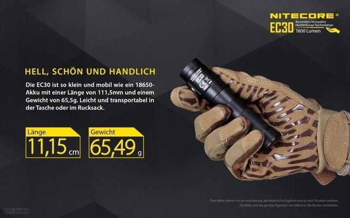 Actual product image Nitecore EC30 incl. battery (11.15 cm, 1800 lm)