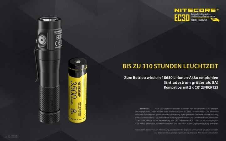 Actual product image Nitecore EC30 incl. battery (11.15 cm, 1800 lm)