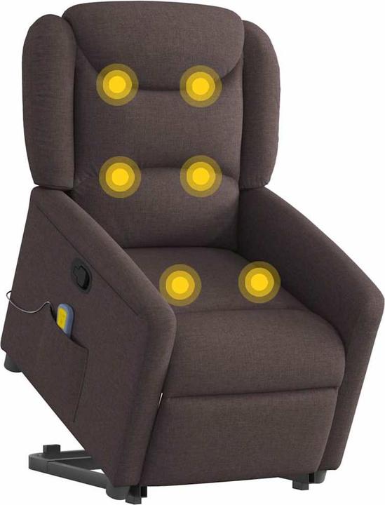 Image du produit VidaXL Fauteuil de massage avec fonction releveur Tissu marron foncé