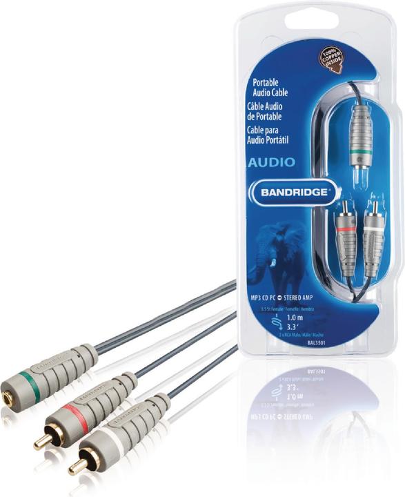 Image du produit Bandridge Audio BAL3501 (1 m, Jack 3,5 mm (AUX), RCA)