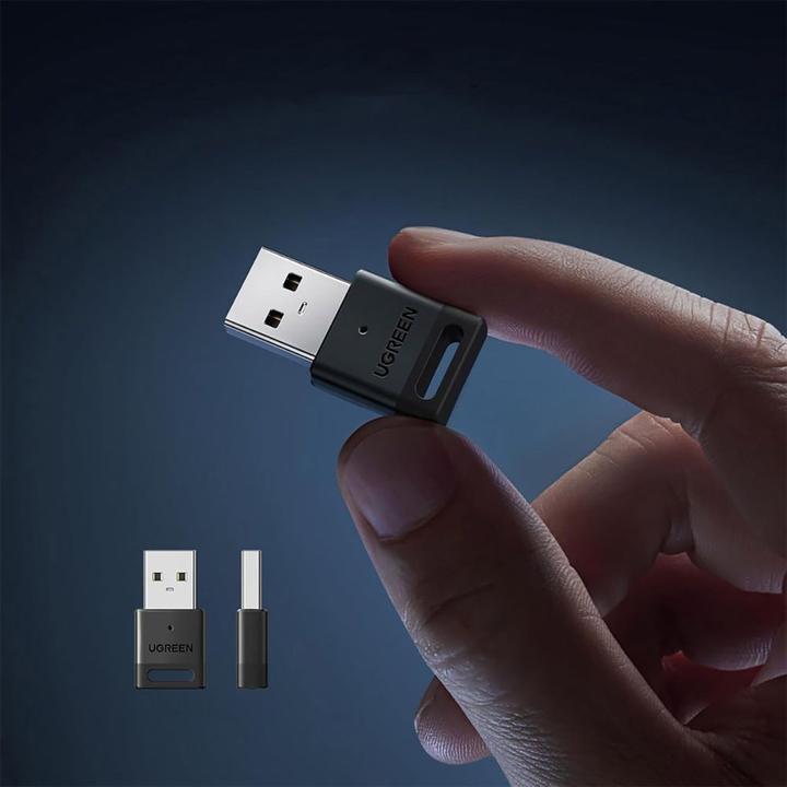 Actual product image Ugreen CM591 USB-A Bluetooth 5.3 Adapter - Black (Transmitter & Receiver)