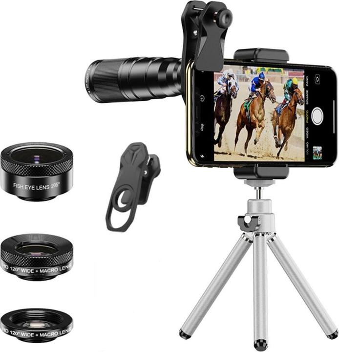 Image du produit Deltalabs Smartphone Teleskop-Objektiv 22x – Fisheye, Makro, Weitwinkel & Stativ